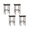Patio Rattan Barstools Set of 4 with Footrest and Soft Cushions for Backyard Balcony